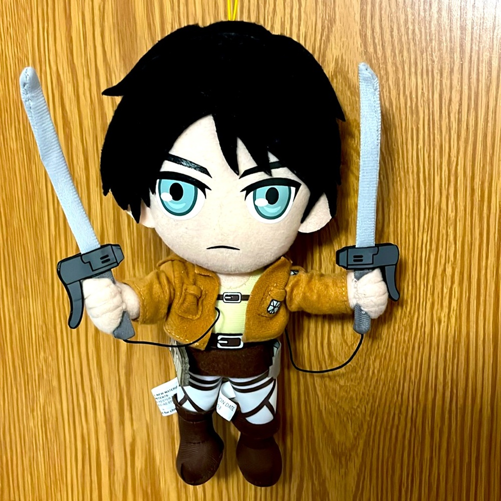 ANIME Attack On Titan Eren Yeager Plush With Swords Great Eastern Entertainment